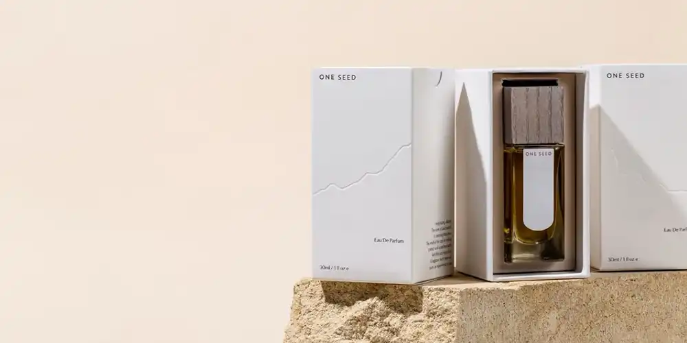 High-end perfume packaging box with luxurious rigid structure and elegant finish